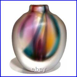 KOSTA BODA Royal Art Collection Multicolored Vase #47924 Goran Warff Circa 60s