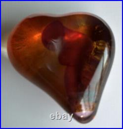 KOSTA BODA Since 1742 Artist Signed Blown Glass Heart Sculpture Paperweight
