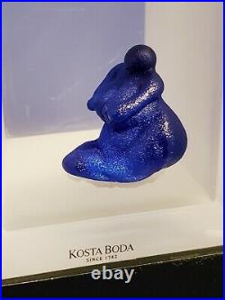 KOSTA BODA Snapshots Sculpture Kjell Engman Sitting Nude Blue Woman