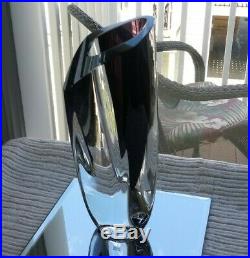 KOSTA BODA Sweden Goran Warff SARABAND Black & Clear Art Glass Vase NEW in BOX