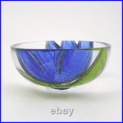 KOSTA BODA Tulipa Grande Small 5.75 Blue Bowl, Signed Ulrica Hydman Vallien