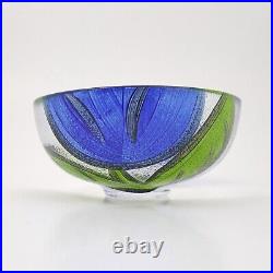 KOSTA BODA Tulipa Grande Small 5.75 Blue Bowl, Signed Ulrica Hydman Vallien