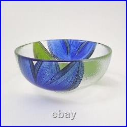 KOSTA BODA Tulipa Grande Small 5.75 Blue Bowl, Signed Ulrica Hydman Vallien