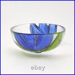 KOSTA BODA Tulipa Grande Small 5.75 Blue Bowl, Signed Ulrica Hydman Vallien