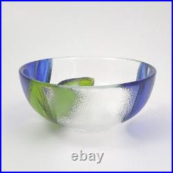 KOSTA BODA Tulipa Grande Small 5.75 Blue Bowl, Signed Ulrica Hydman Vallien