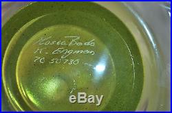 KOSTA BODA Twister Large Footed Bowl Green by Kjell Engman Sweden New