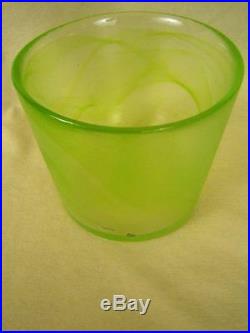 KOSTA BODA Ulrica Hydman-Vallien NIB Mine Lime Heavy Ice Bucket/Pot