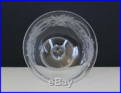 KOSTA Lisa Bauer Crystal ETCHED FOOTED BOWL in Memory of Evert Taube LE 1978