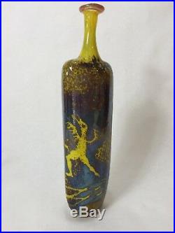 Kjell Engman Dancer 1991 Executed by Kosta Boda Art Glass Bottle, 12 Tall