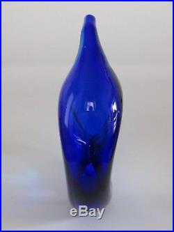 Kjell Engman Kosta Boda Sweden Bali Blue Heart Glass Vase 16 Artist's Choice