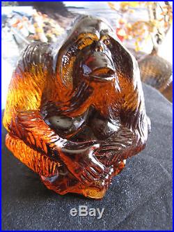 Kjell Engman art glass Gorilla Monkey orangutan Pongo figurine WWF animal