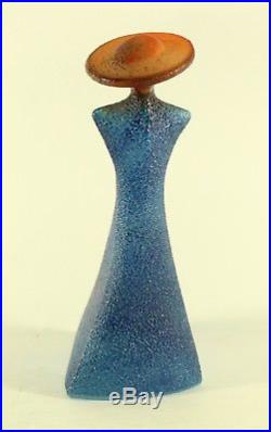 Kjell Engman for Kosta Boda Catwalk Madame Lady in Blue Dress With a Red Hat