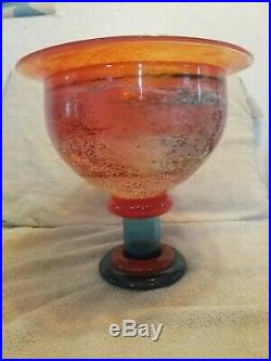 Kjell Engman for Kosta Boda Monumental Art Glass Vase. Multi colored