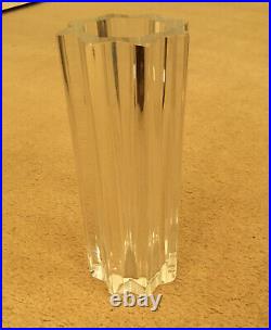 Kosta Bengt Edenfalk Crystal Glass Vase Signed Octagonal MID Century Modern Boda