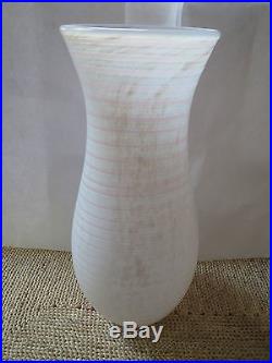 Kosta Boda 10 Inch Vase Art Glass Sculpture Rib Swirl Sweden