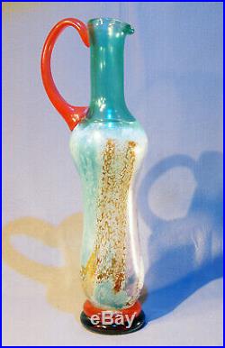 Kosta Boda 16 Tall Art Glass Pitcher Can-Can Series, Signed Kjell Engman -1980