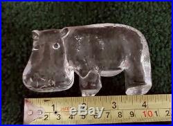 Kosta Boda 2 Hippopotamus Bertil Vallien Zoo Series Figurines 8.5 & 4