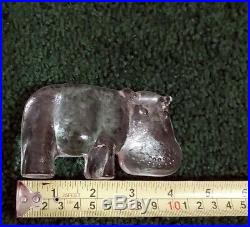 Kosta Boda 2 Hippopotamus Bertil Vallien Zoo Series Figurines 8.5 & 4