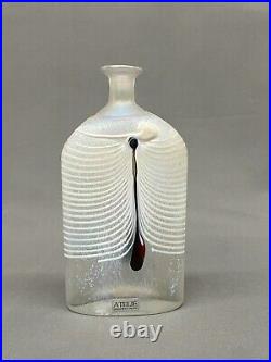 Kosta Boda 7 BERTIL VALLIEN Atelier Swedish Art Glass Bottle Form Vase Signed
