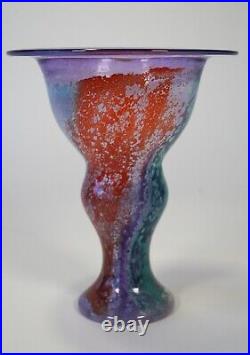 Kosta Boda 8 5/8 Purple CanCan Vase Artist Signed Kjell Engman #45912 withSticker