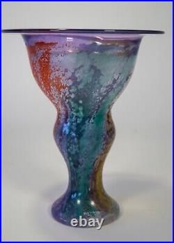 Kosta Boda 8 5/8 Purple CanCan Vase Artist Signed Kjell Engman #45912 withSticker
