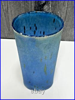 Kosta Boda ART GLASS Collection Vase BERTIL VALLIEN Chicko BLUE CONFETTI 8