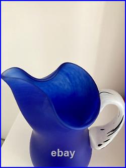 Kosta Boda Amazon design blue glass jug/carafe by Gunnel Sahlin, signed