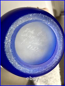 Kosta Boda Amazon design blue glass jug/carafe by Gunnel Sahlin, signed