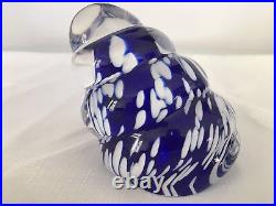 Kosta Boda Ann Wahlstrom blue, white and clear shell paperweight