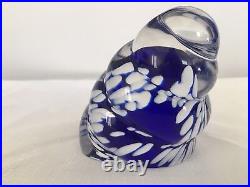 Kosta Boda Ann Wahlstrom blue, white and clear shell paperweight