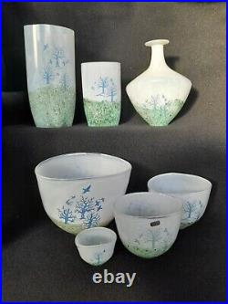 Kosta Boda Anna Ehrner (1948-) BLUE Samoa TALL Vases 34cm! Stunning
