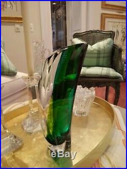 Kosta Boda Aria Vase, 11.25 Goran Warff Brand New, Turquoise Green Clear WithBox