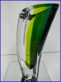 Kosta Boda Aria Vase, 7040535, Signed, 11.25 Goran Warff New, Turquoise Green N