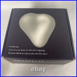 Kosta Boda Art Frosted Glass Paperweight Heartbeat Heart Sweden Signed Vallien