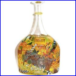Kosta Boda Art Glass 89252 Signed Bertil Vallien Yellow Satellite Bottle, 9 1/4