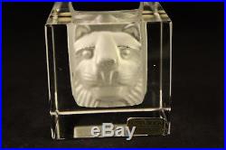 Kosta Boda Art Glass B Vallien Lion Cat Viewpoints Sculpture Candle Cup #68527