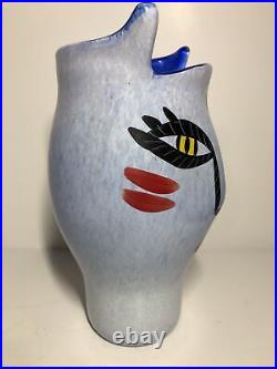 Kosta Boda Art Glass Blue Open Minds Vase Signed Ulrica Hydman-Vallien