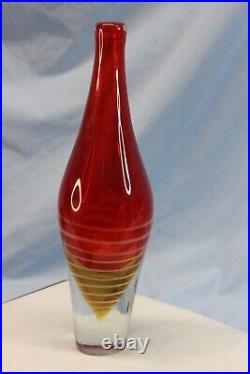 Kosta Boda Art Glass Bottle Vase HAND BLOWN 14 INCHES TALL