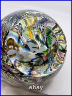 Kosta Boda Art Glass Bowl Bertil Vallien Signed Multicoloured Centilop Bowl 1988