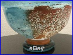 Kosta Boda Art Glass Can Can Bowl Signed Kjell Engman Mid Century 8 3/4