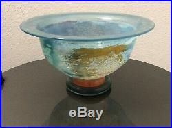 Kosta Boda Art Glass Can Can Bowl Signed Kjell Engman Mid Century 8 3/4