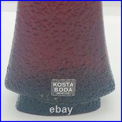 Kosta Boda Art Glass Catwalk Man In Trench Coat Kjell Engman Signed Red 7.8 H
