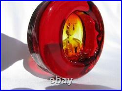 Kosta Boda Art Glass Embossed Nude Female by Erik Hoglund Colour Golden Amber