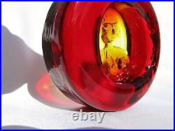 Kosta Boda Art Glass Embossed Nude Female by Erik Hoglund Colour Golden Amber