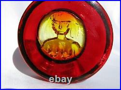 Kosta Boda Art Glass Embossed Nude Female by Erik Hoglund Colour Golden Amber