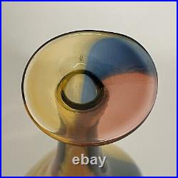 Kosta Boda Art Glass Fidji Bottle Bud Vase Signed Kjell Engman 11 1/8