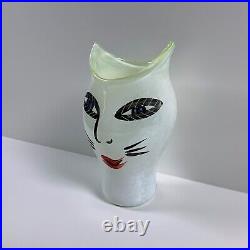 Kosta Boda Art Glass Green Open Minds Vase 7.5 Signed Ulrica Hydman-Vallien