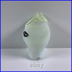 Kosta Boda Art Glass Green Open Minds Vase 7.5 Signed Ulrica Hydman-Vallien