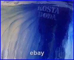 Kosta Boda Art Glass Ice Age Candleholder Kjell Engman Blue