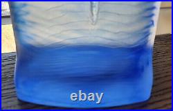 Kosta Boda Art Glass Ice Age Candleholder Kjell Engman Blue